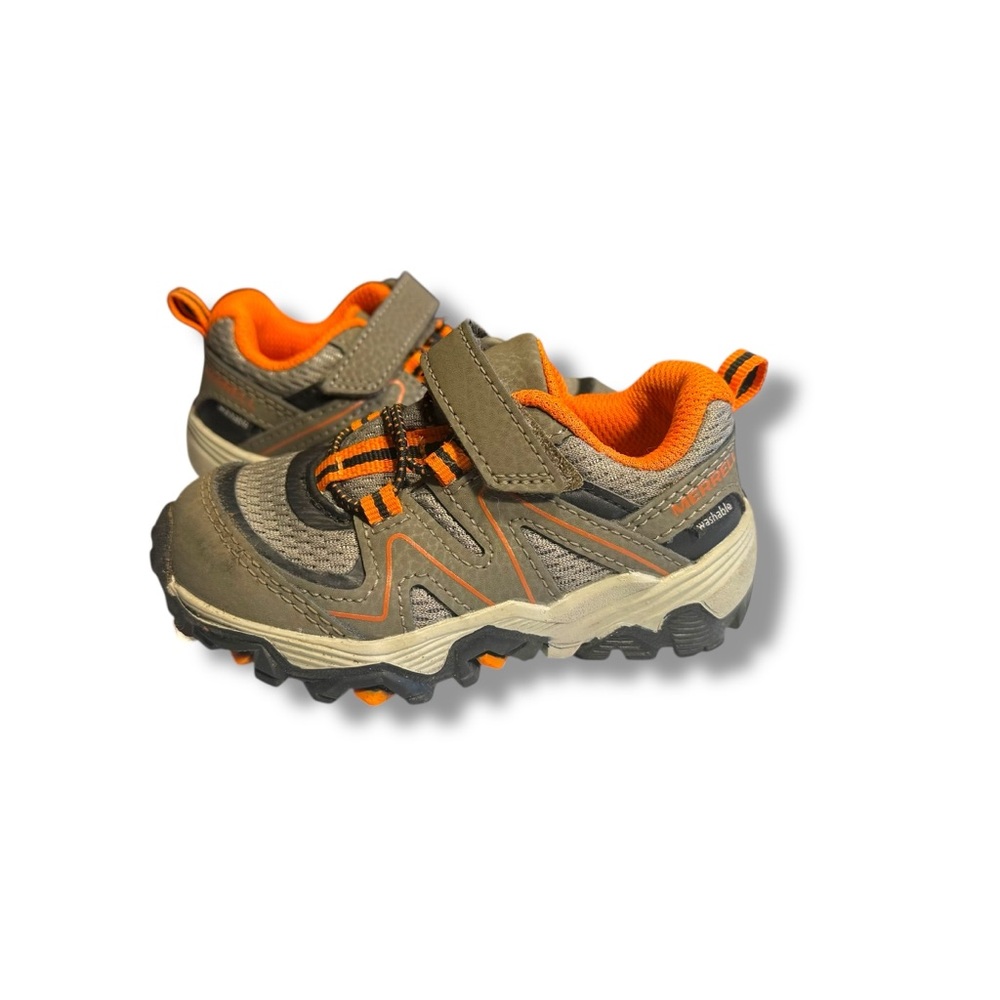 Kids' Outdoor Adventure Shoes - Orange and Gray Hiking Strap Washable